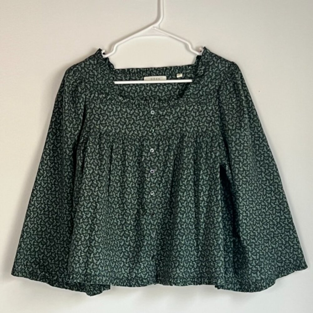 DOEN -- LUNARIA TOP -- EVERGREEN WINTER DITSY